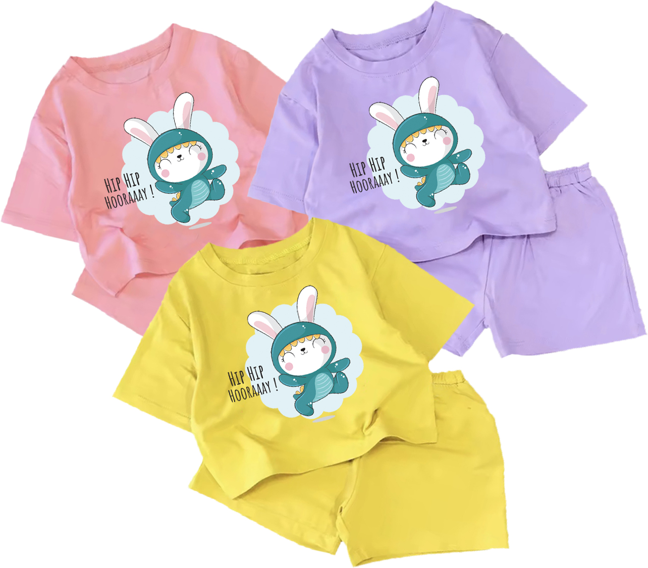  Combo 3 Bộ đồ bé gái hình thỏ mây xanh cho bé 6kg đến 30kg.BDBG95. 