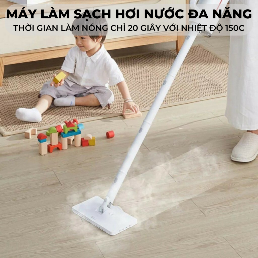 Máy lau nhà deerma zq600 vệ sinh nhà cửa bằng hơi nước nóng, kháng khuẩn cao cấp, lau kính, lau sàn, lau bếp