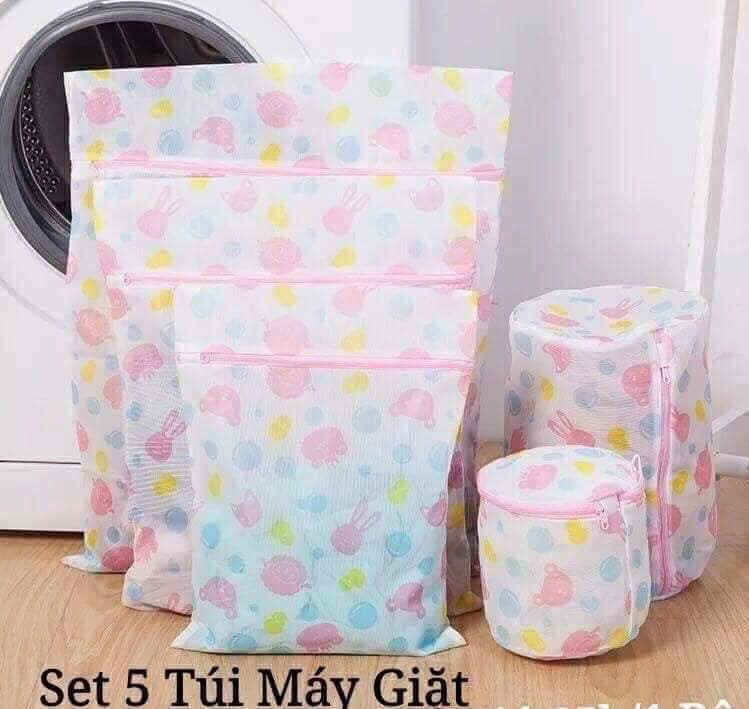 Set 5 túi lưới giặt quần áo,đồ lót đủ kích thước -bộ 5 túi lưới giặt đồ - túi lưới đựng đồ lót