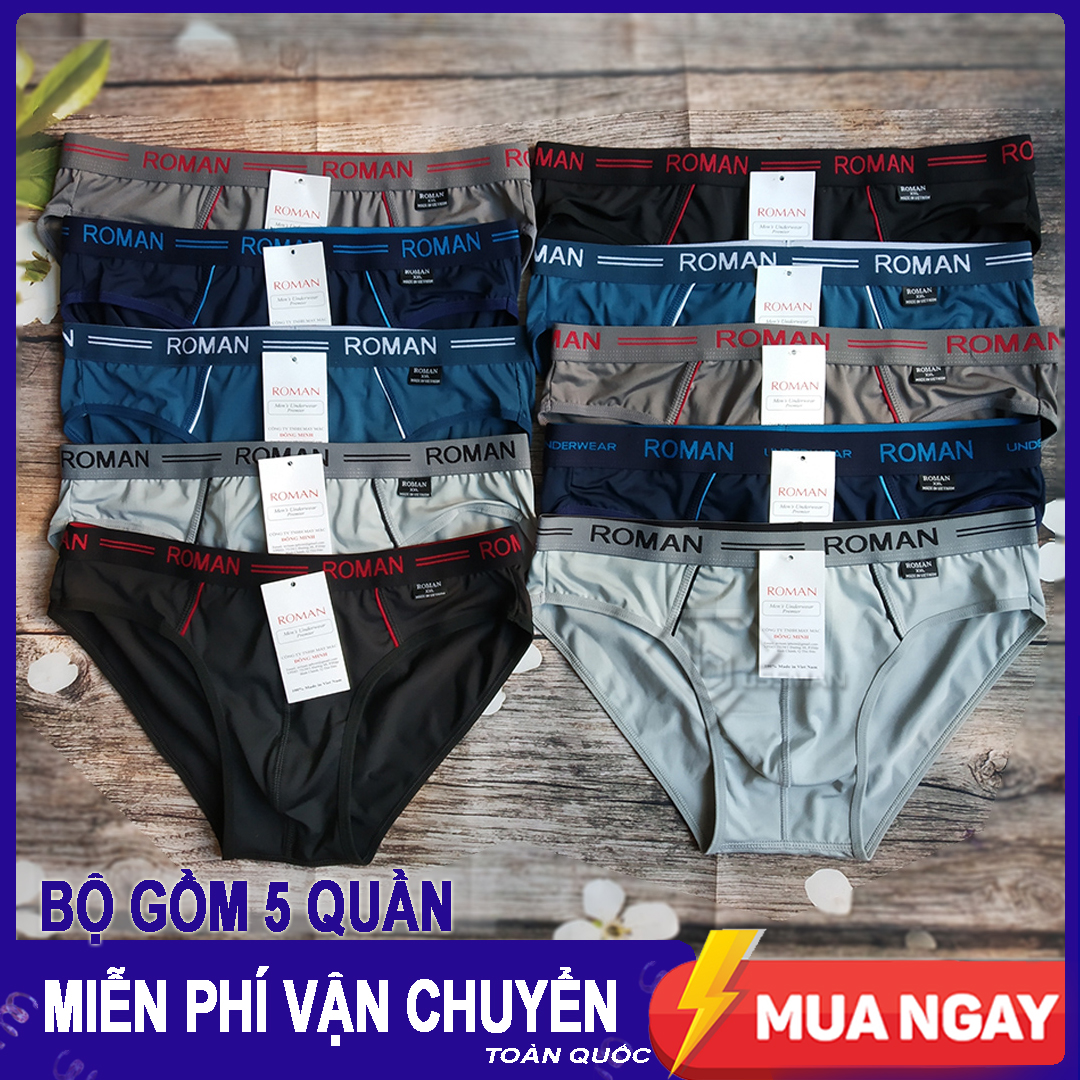Combo 5 quần lót nam - nhiều màu - thun lạnh cao cấp romanv1