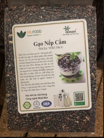 Gạo nếp cẩm Điện Biên 1kg Anfood