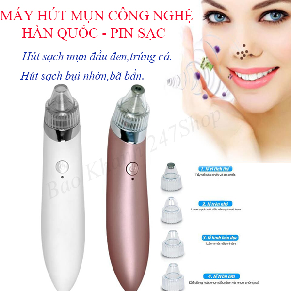 Máy Hút Mụn Cầm Tay, Máy Hút Mụn Hàn Quốc, Dụng Cụ Hút Mụn. Hút Tất Cả Mụn Cám - Mụn Bọc - Mụn Mủ Trên Cơ Thể. Máy Hút Mụn Sạch Sâu Bên Trong Da Mặt,. Sản phẩm Pin sạc an toàn hiệu quả.