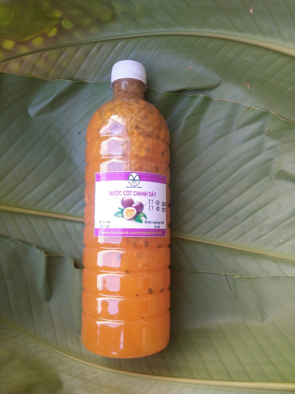 Nước cốt chanh dây homemade Mangline Farm Đà Lạt 1000ml, đồ uống giải khát thơm ngon