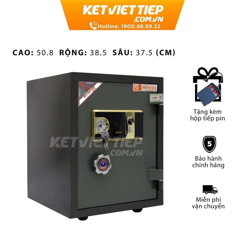 Két sắt vân tay việt tiệp dùng cho văn phòng, gia đình kvt410vt - két sắt việt tiệp vân tay chính hãng