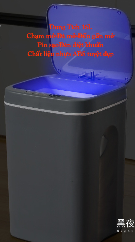 |THW| Thùng rác tự động đa năng, đá chạm vào mở,cảm biển đến gần mở,nhấn nút mở để giữ lâu,đèn diệt khuẩn Mới Hot 2020