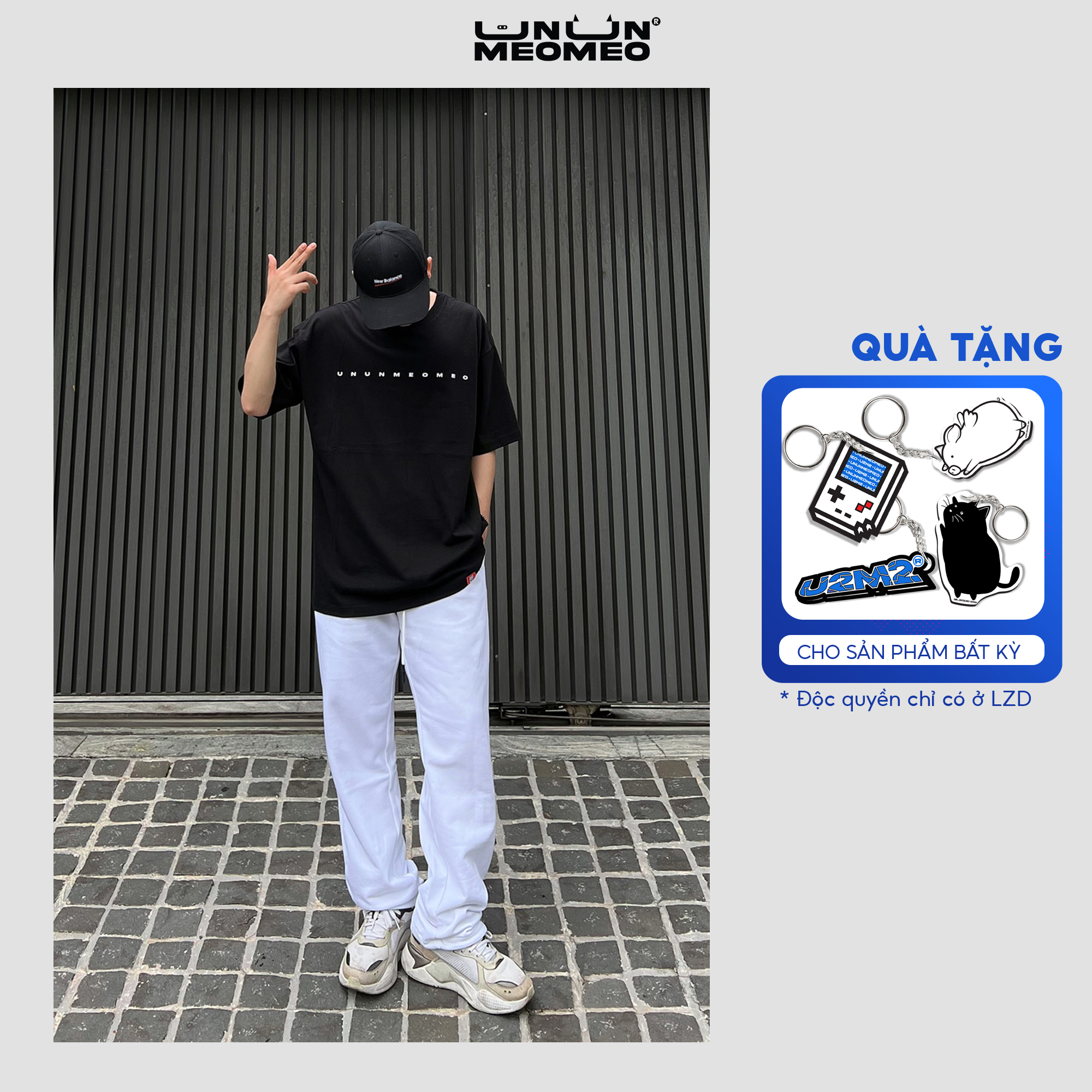 Quần dài thun form suông ống rộng chất liệu nỉ ủn ủn meo meo® logo u2m2
