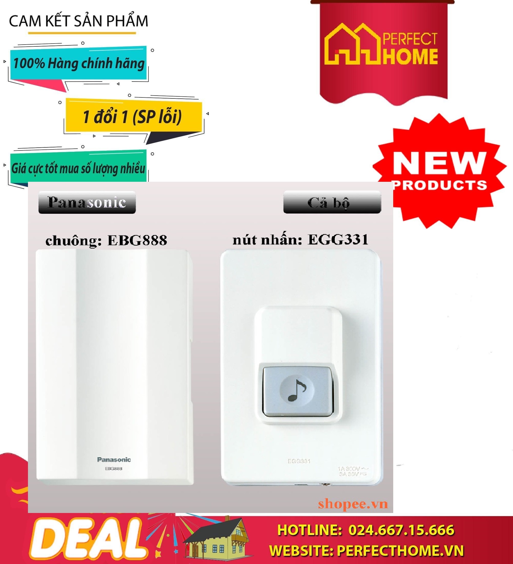 Chuông cửa chuông điện ebg888 , nút chuông egg331 panasonic