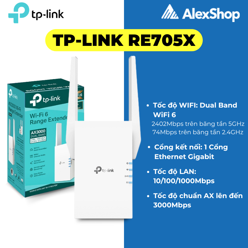 [AX3000] Mở Rộng Sóng Wifi TP-Link RE705X / RE505X Wifi 6, Hỗ Trợ Easy Mesh và One Mesh Chính hãng