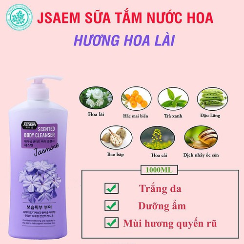 Sữa tắm nước hoa jsaem thể tích : 1000ml