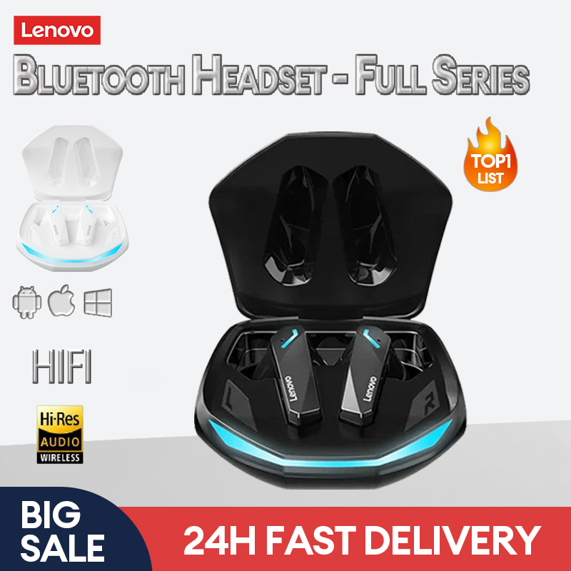 Lenovo GM2 Pro TWS Bluetooth 5.3 Tai nghe Bluetooth chơi game Tai nghe Bluetooth 9D HIFI Sound Sport Tai nghe không dây TWS không thấm nước với micrô cho Oppo Realme Tai nghe Xiaomi