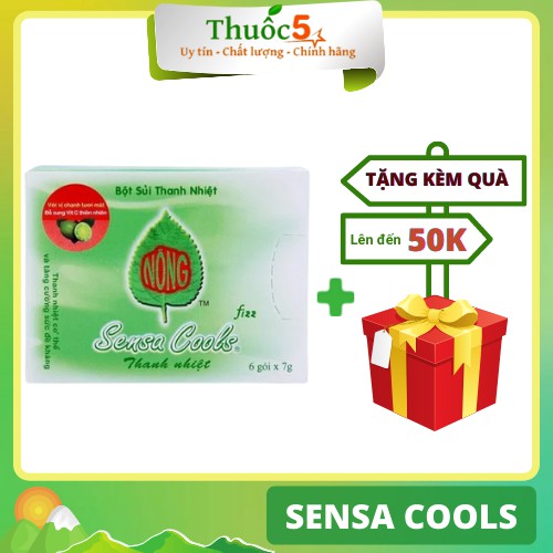 [GIÁ GÔC] Bột sủi thanh nhiệt Sensa Cools - Giúp thanh nhiệt (Hộp 6 gói)