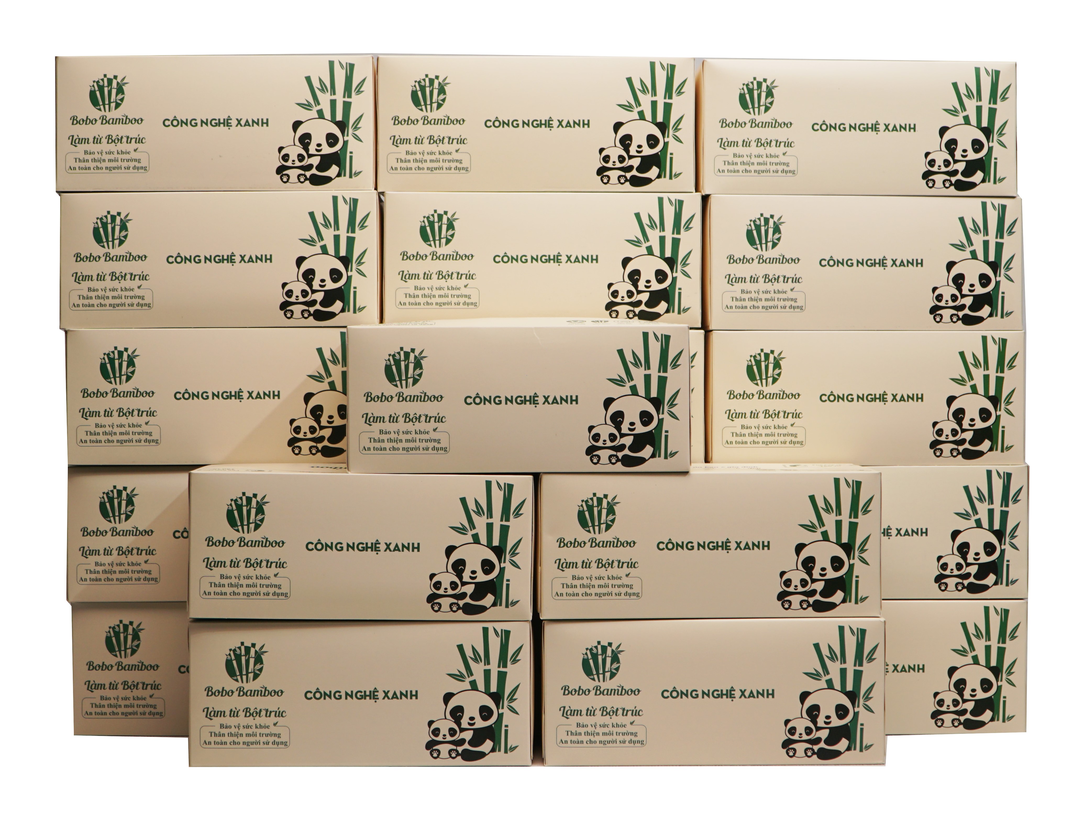 05 Hộp Giấy Gấu Trúc Bobo Bamboo Cao Cấp 100 tờ/hộp Siêu Dai