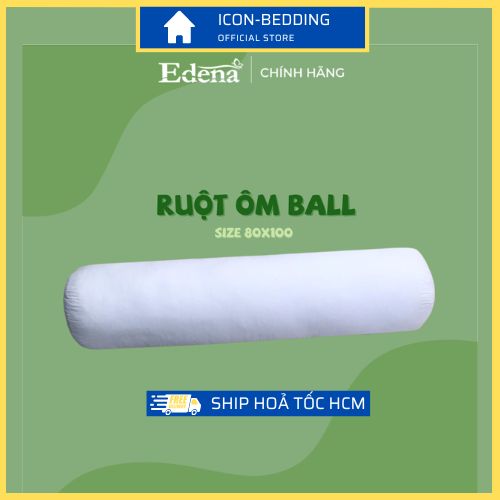 Ruột gối ôm gòn ball edena 80x100cm, 100% gòn tinh khiết - chính hãng by icon-bedding