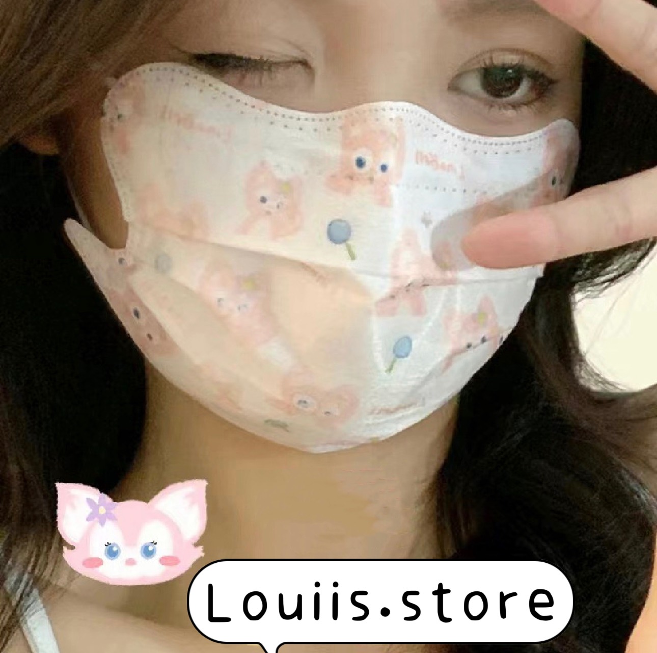 [Set 5 cái] Khẩu trang con cua in hình dễ thương người lớn Louiis.store