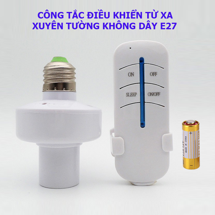 Đui đèn điều khiển bật tắt từ xa E27, đuôi đèn điều khiển bật tắt từ xa E27 màu trắng