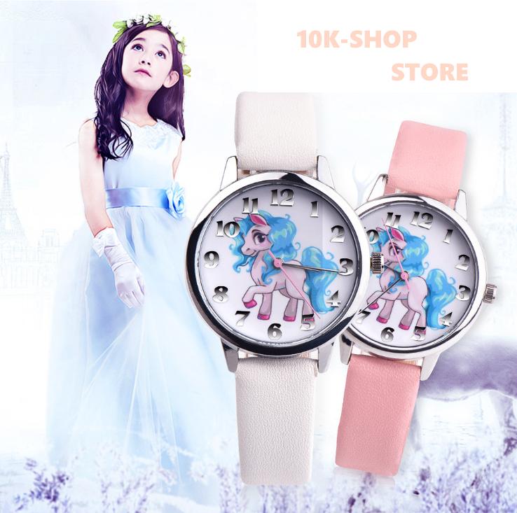 [HCM]Đồng hồ bé gái hình ngựa PONY siêu dễ thươnghàng đẹp như hình (hồng phấn )