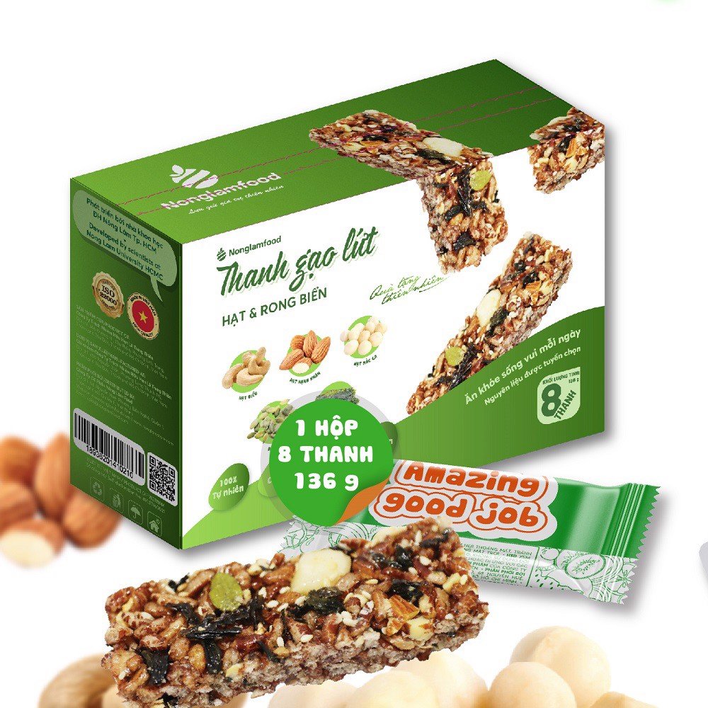 Thanh gạo lứt hạt & rong biển