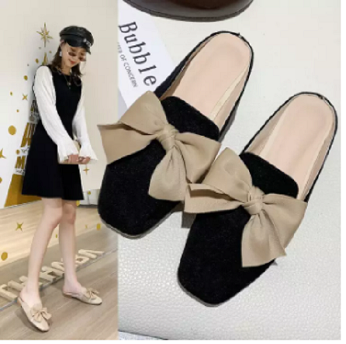 Giày sục búp bê nữ da lộn thắt nơ lụa cực xinh, cực đẹp, sục nữ đẹp, búp bê nữ đẹp tiểu thư mang đi chơi, đi học, đi làm sang chảnh