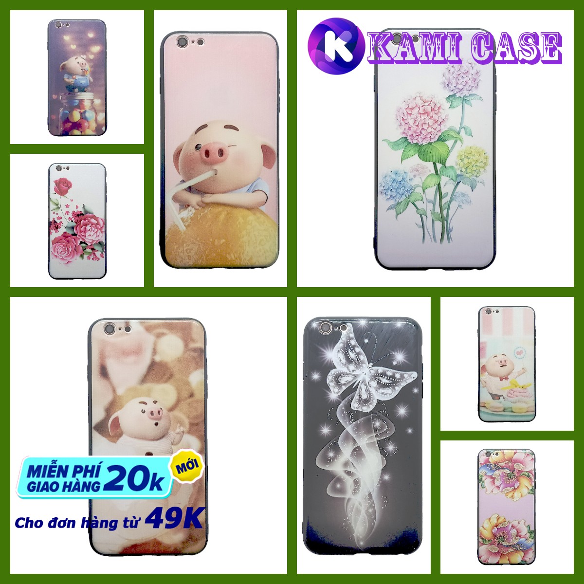 Ốp lưng iphone 6 plus/ 6s plus cứng bóng viền dẻo