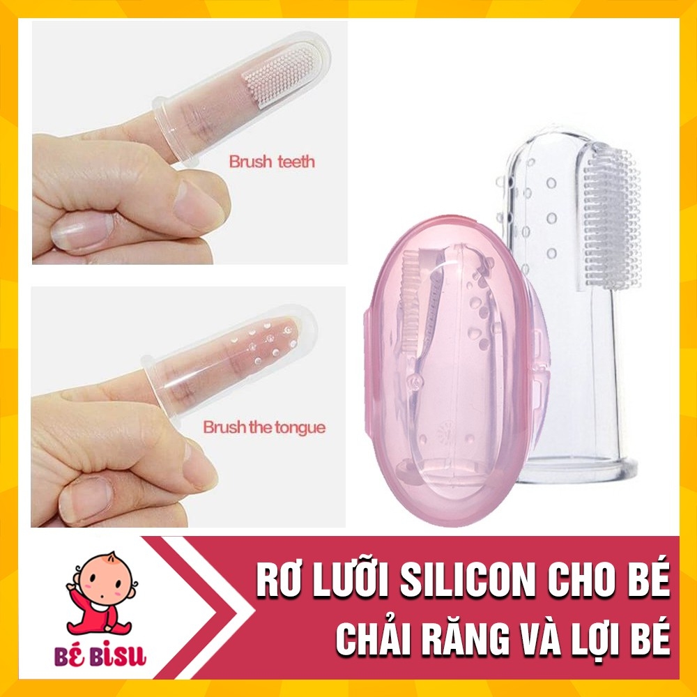 Rơ lưỡi silicon xỏ ngón chống tưa miệng dai mềm cao cấp an toàn cho bé
