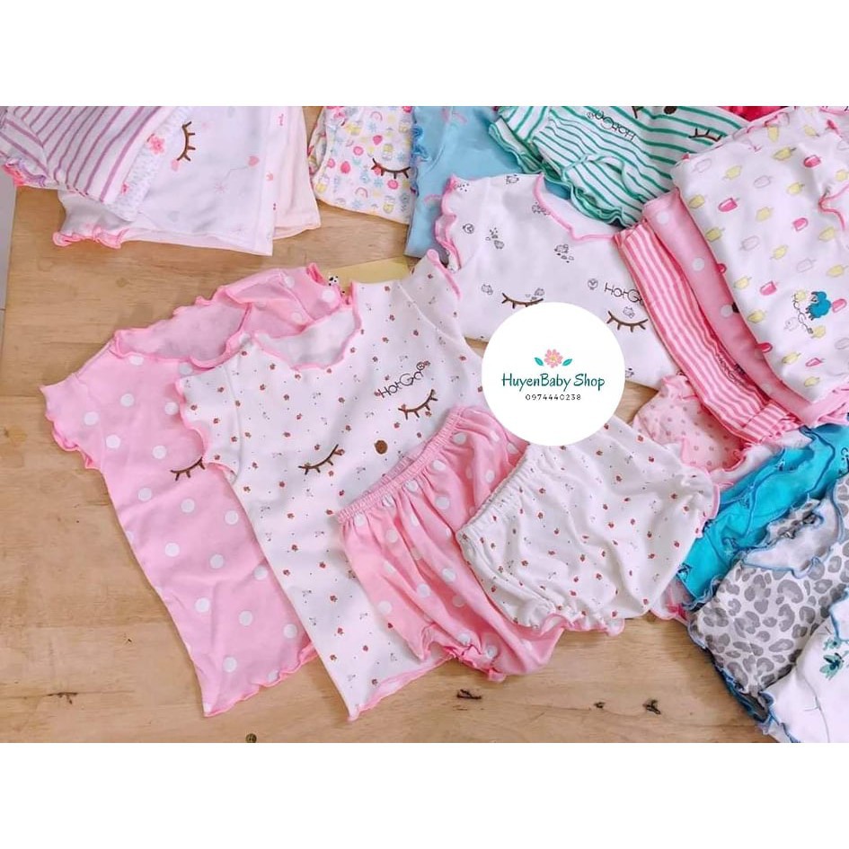 Combo 3 bộ thun mát ga bé gái - đồ bộ sơ sinh cho bé gái