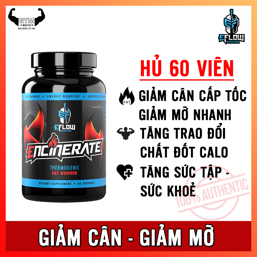 Viên giảm cân cấp tốc , giảm mỡ mạnh mẽ Encinerate 60 viên - Hàng phân phối chính hãng 100%