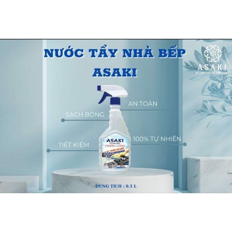 Siêu tẩy dầu mỡ, gia đình, nhà bếp - ASAKI ( an toàn, không mùi , ko độc hại )- Shop Mê LInh