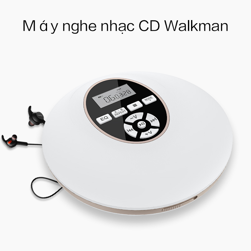 Máy phát cd di động, máy phát nhạc hifi kèm tai nghe, bộ lặp tiếng anh, album nhạc học tập cho trẻ em