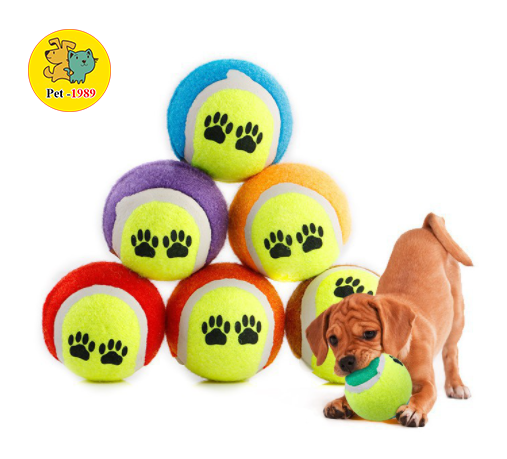 Đồ chơi chó mèo Bóng tennis in hình dấu chân dễ thương cho Chó Mèo