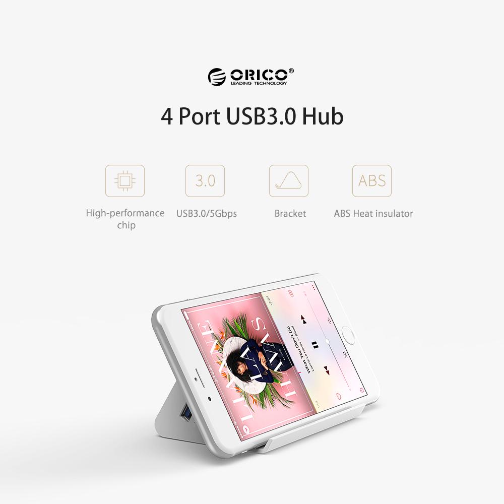 Bộ chia usb hub 4 cổng usb 3.0 orico shc-u3 tốc độ truyền dữ liệu 5 gbps kiêm giá đỡ điện thoại, máy tính bảng - hàng