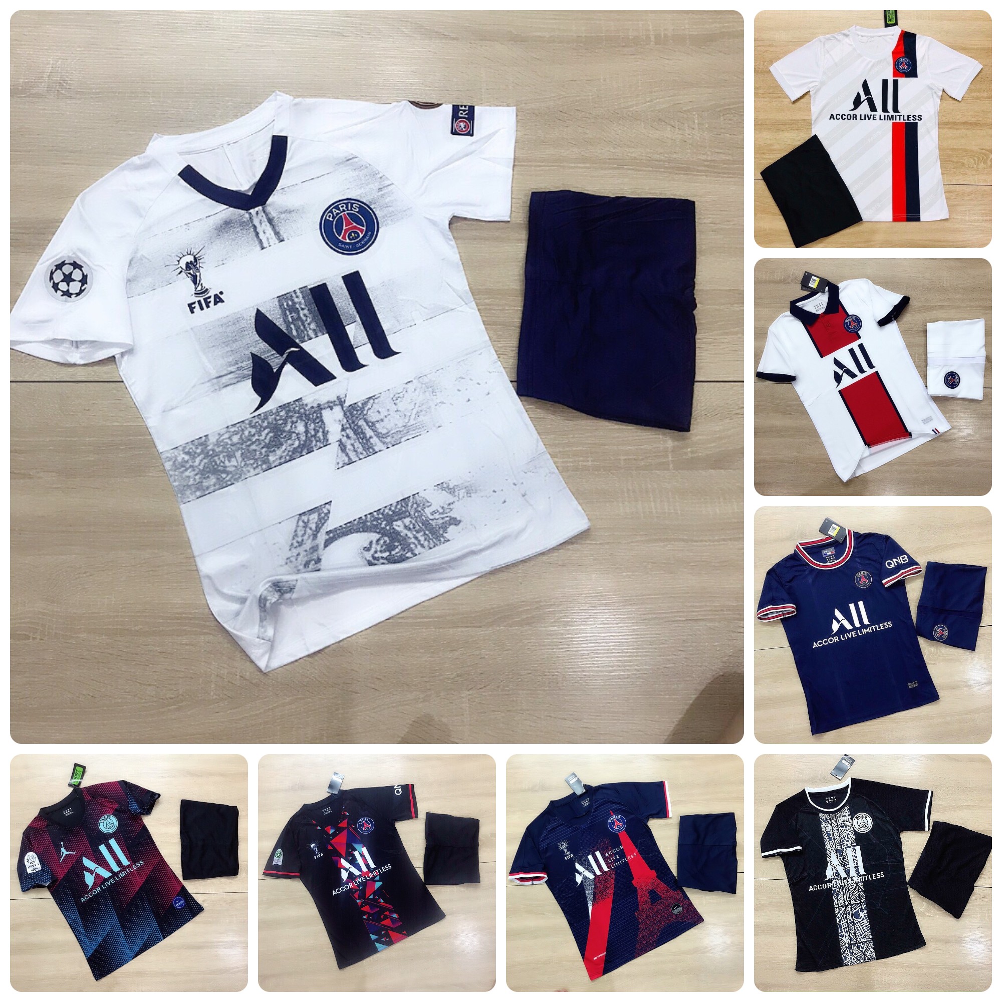 Bộ Quần Áo Bóng Đá Paris Saint German PSG Nhiều Mẫu Lựa Chọn Vải Gai Thái, Thun Thái Cực Chất - Đồ Đá Banh Nam Nữ Cho Hoạt Động Thể Thao pp Bởi Be Happy Shop