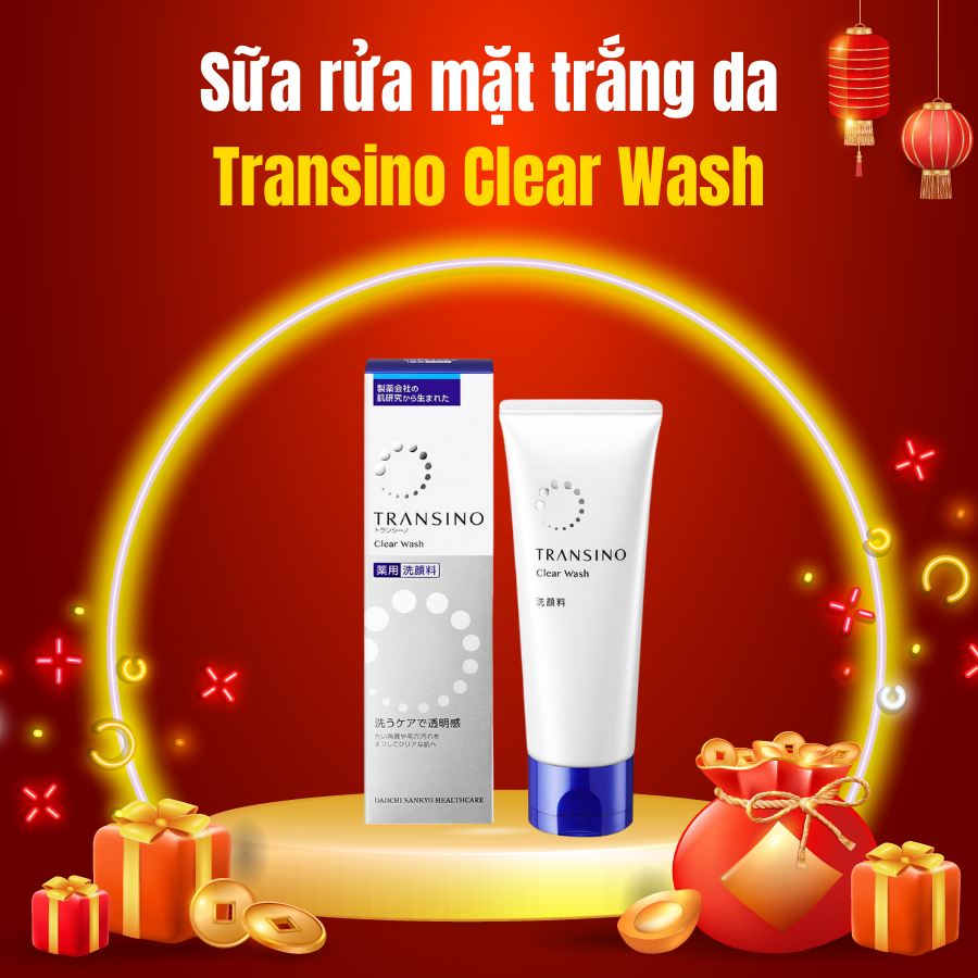 Sữa rửa mặt trắng da Transino Clear Wash EX