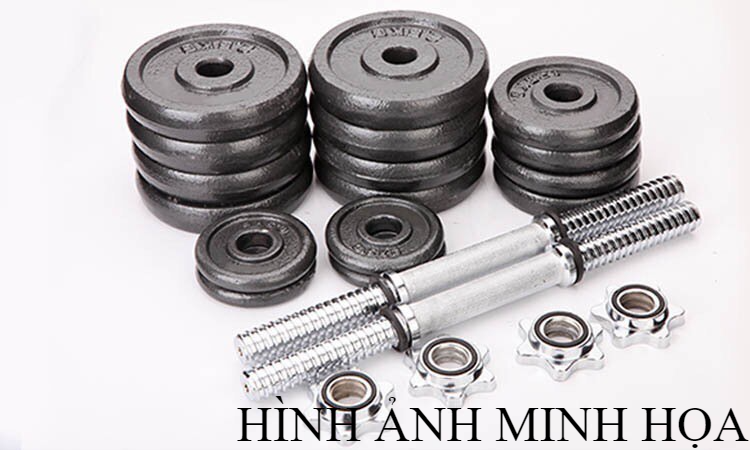 Combo 60Kg Tạ+ 2 Đòn Tay 45cm Dùng Siêu Bền