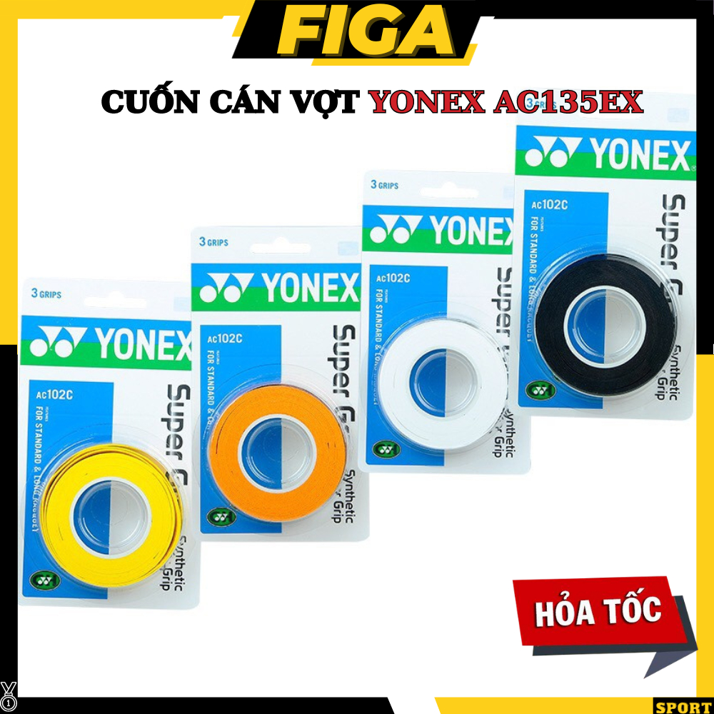 Cuốn cán vợt yonex Ac102C vỉ 3 cuốn FIGA nhập Indonesia quấn cán vợt cầu lông vợt tennis QV13