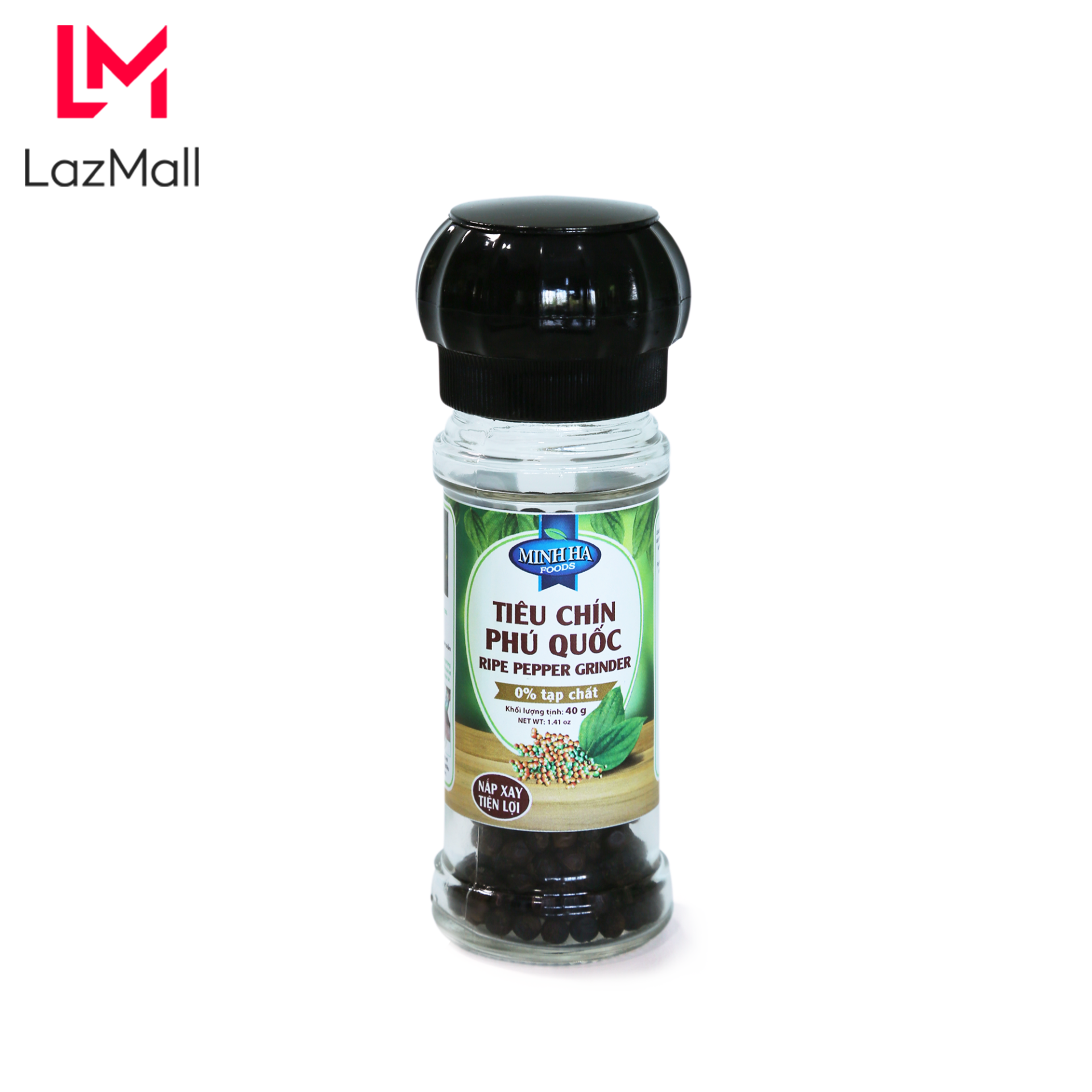 Tiêu chín hạt Phú Quốc Minh Hà - Hũ tiêu nắp xay 40g