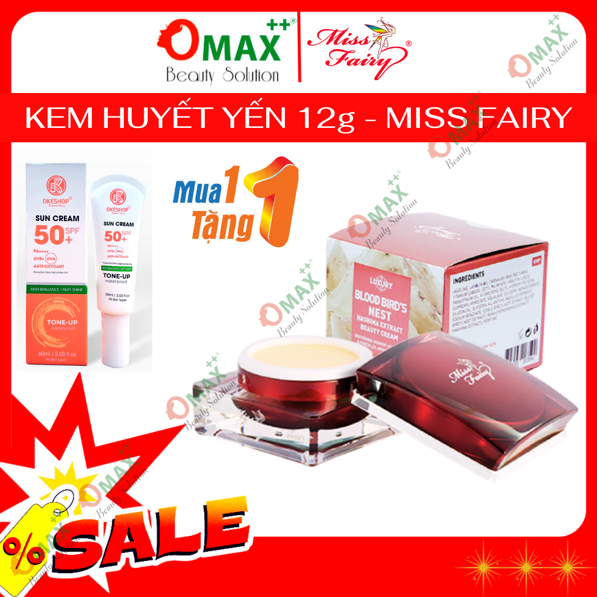 Kem MISS FAIRY HUYẾT YẾN 12g - dưỡng trắng Da Huyết Yến Tuyết Giáp - Dưỡng Trắng - Tái Tạo Làn Da