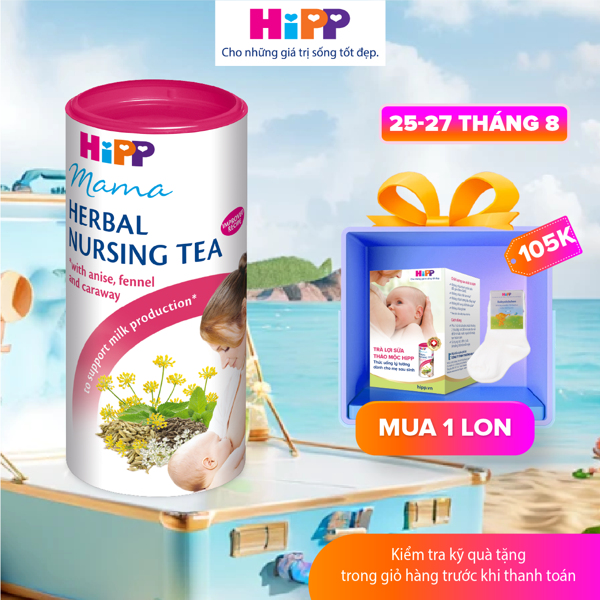 [BEST SELLER] Trà lợi sữa HiPP Mama Herbal Nursing Tea dành cho mẹ sau sinh giúp bồi bổ cơ thể, giảm viêm nhiễm, hỗ trợ và tăng cường lượng sữa, 200g (2348)