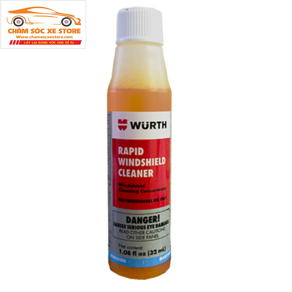 [HCM](NHẬP KHẨU ĐỨC) NƯỚC RỬA KÍNH XE Ô TÔ - WURTH RAPID WINDSCREEN CLEANER 32ml chamsocxestore