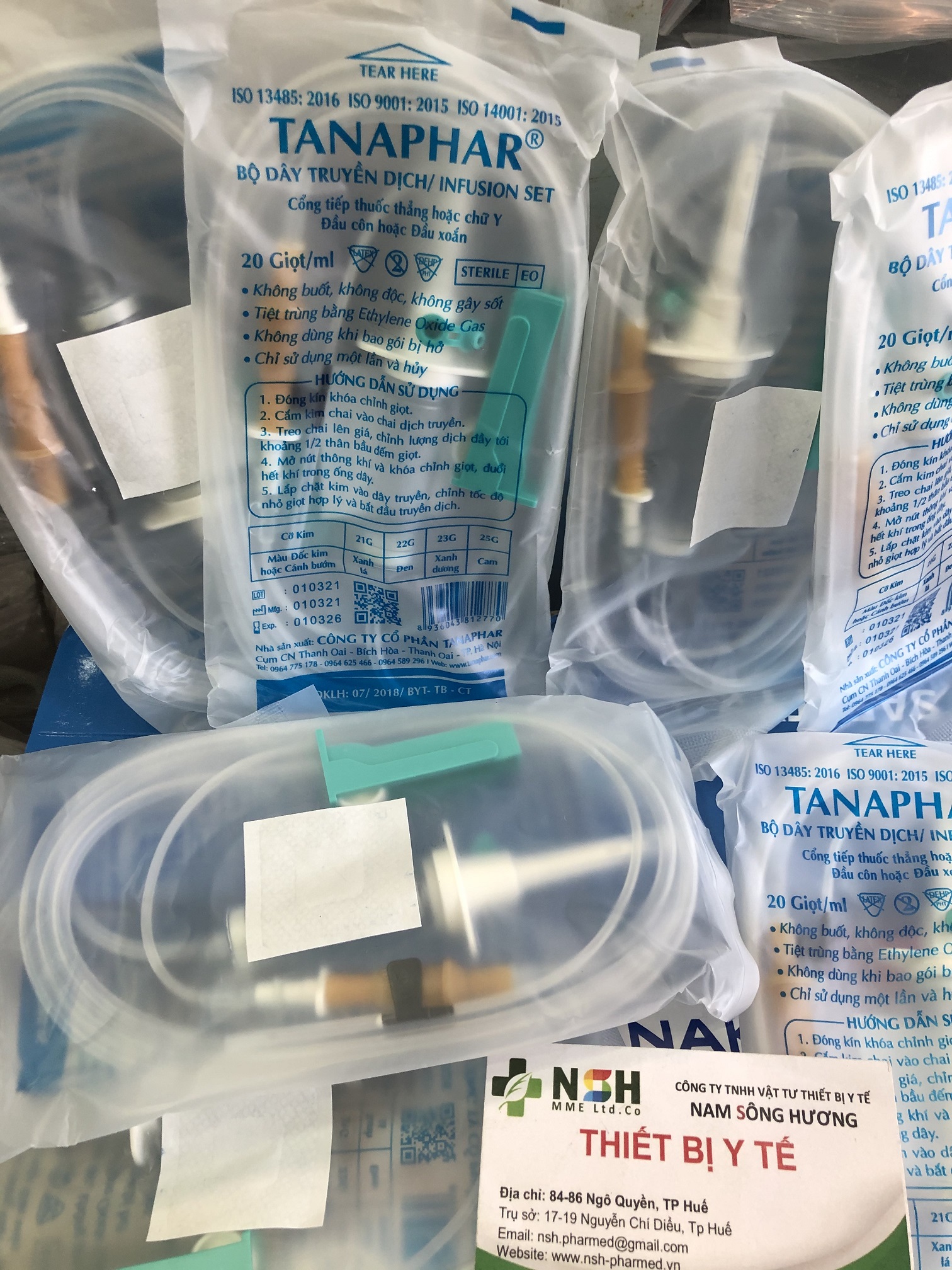 [ĐẠI LÝ] Bịch 10 bộ Dây truyền dịch vô trùng sử dụng một lần TANAPHAR Dây Truyền Dịch (Kèm 01 Kim Cánh Bướm 22G) TANAPHAR