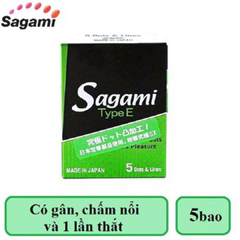 Bao cao su Sagami Type E siêu mỏng có gai gân (hộp 5cái )