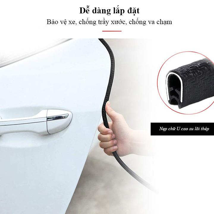 15 mét nẹp chữ u lõi thép ốp dán FULL viền ô tô trang trí và chống va đập xe hơi *