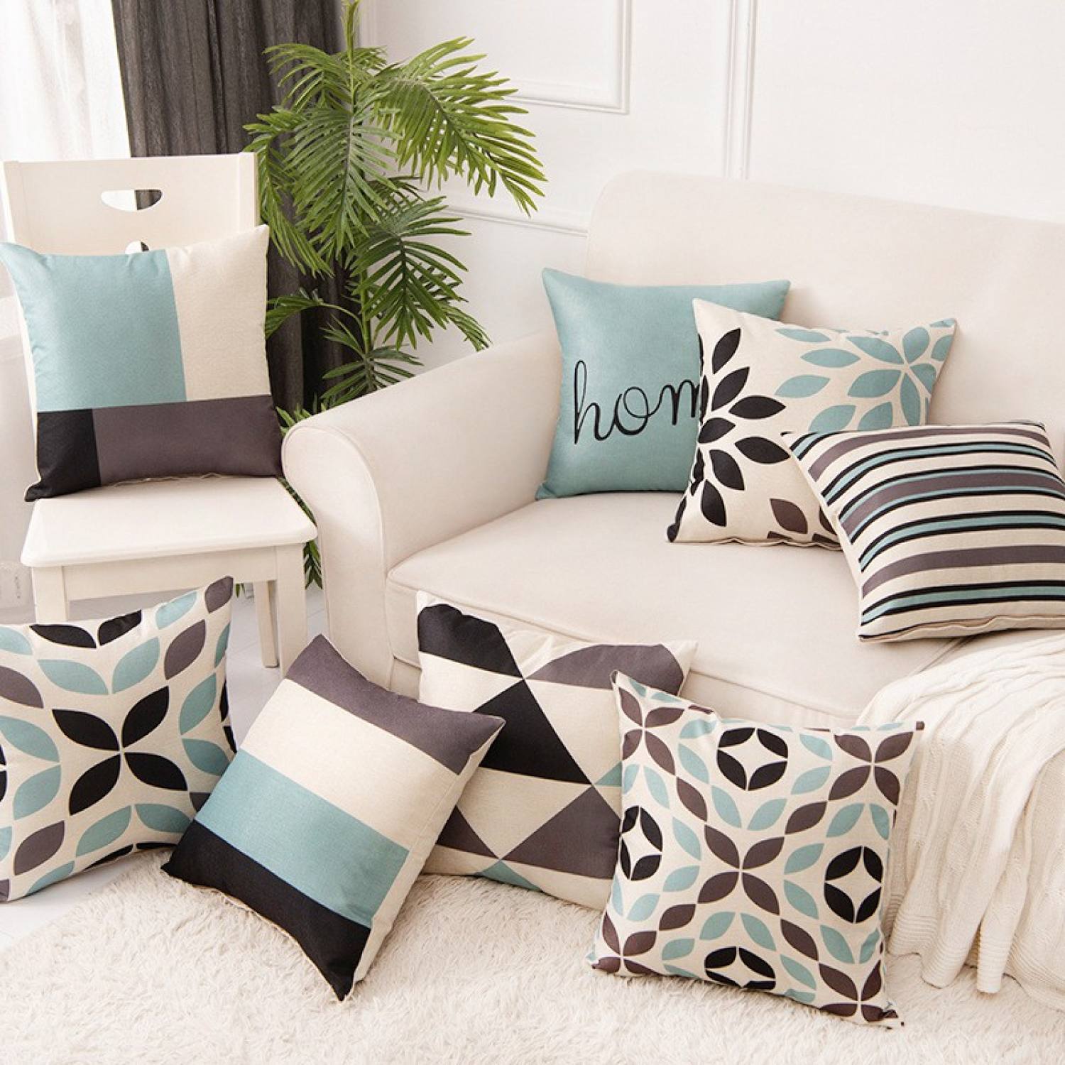 Vỏ gối vuông 45x45cm áo gối tựa lưng sofa