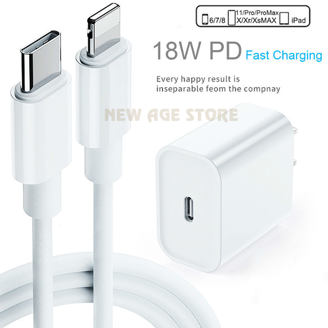 Bộ sạc nhanh iphone pd 18w new age/ cáp sạc nhanh usb-c to lightning phù hợp với máy 8/8p/x/xs/11/11pro/12/12 pro max
