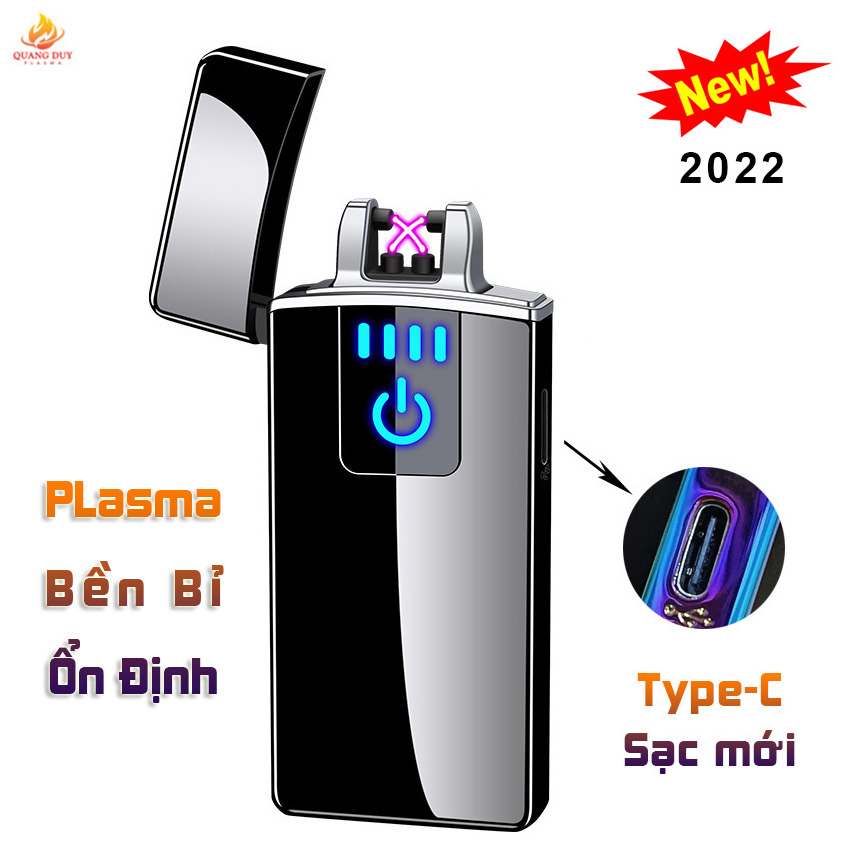 Hộp quẹt độc lạ, bật lửa điện cảm ứng plasma 4 tia cổng sạc type C