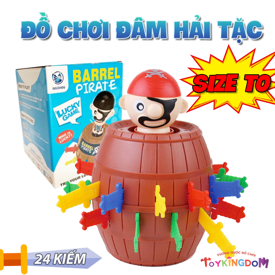 Đồ chơi hải tặc Barrel Pirate - Có 24 kiếm và bàn xoay - Đồ chơi đâm hải tặc vui nhộn cho bé - Hàng loại 1