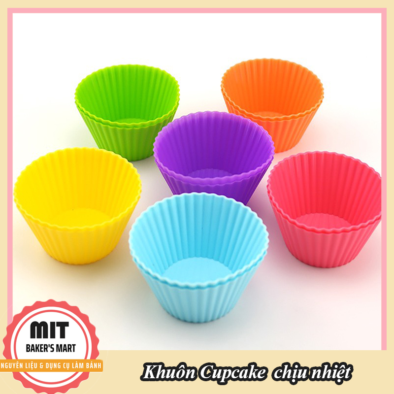 Khuôn Cupcake Silicon/ Khuôn Làm Bánh Bông Lan Cupcake, Muffin, Thạch, Rau Câu (7cm) 10 cái