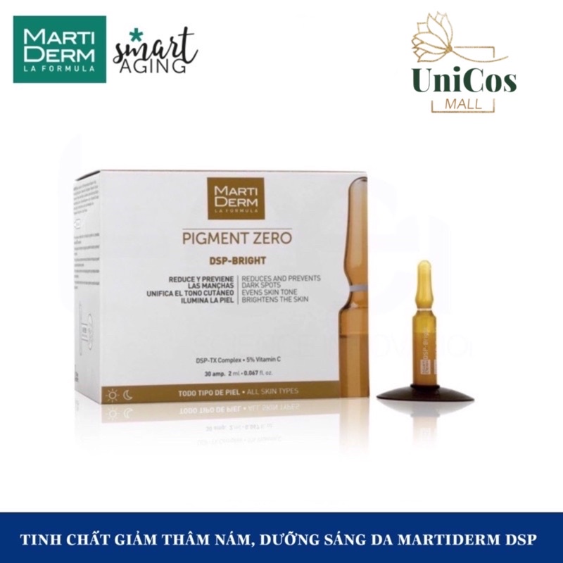Serum martiderm dưỡng sáng trắng chuyên sâu, mờ đốm sắc tố với ampoule dsp-bright pigment zero