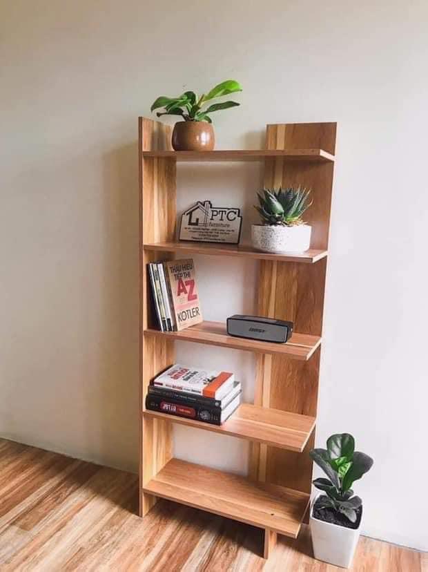 Kệ gỗ góc tường 5 tầng. Kệ trang trí nội thất. Gỗ MDF cao cấp, độ bền cao. KT: 120 x 50 x 22cm. Dễ dàng lắp ráp (MI-96)