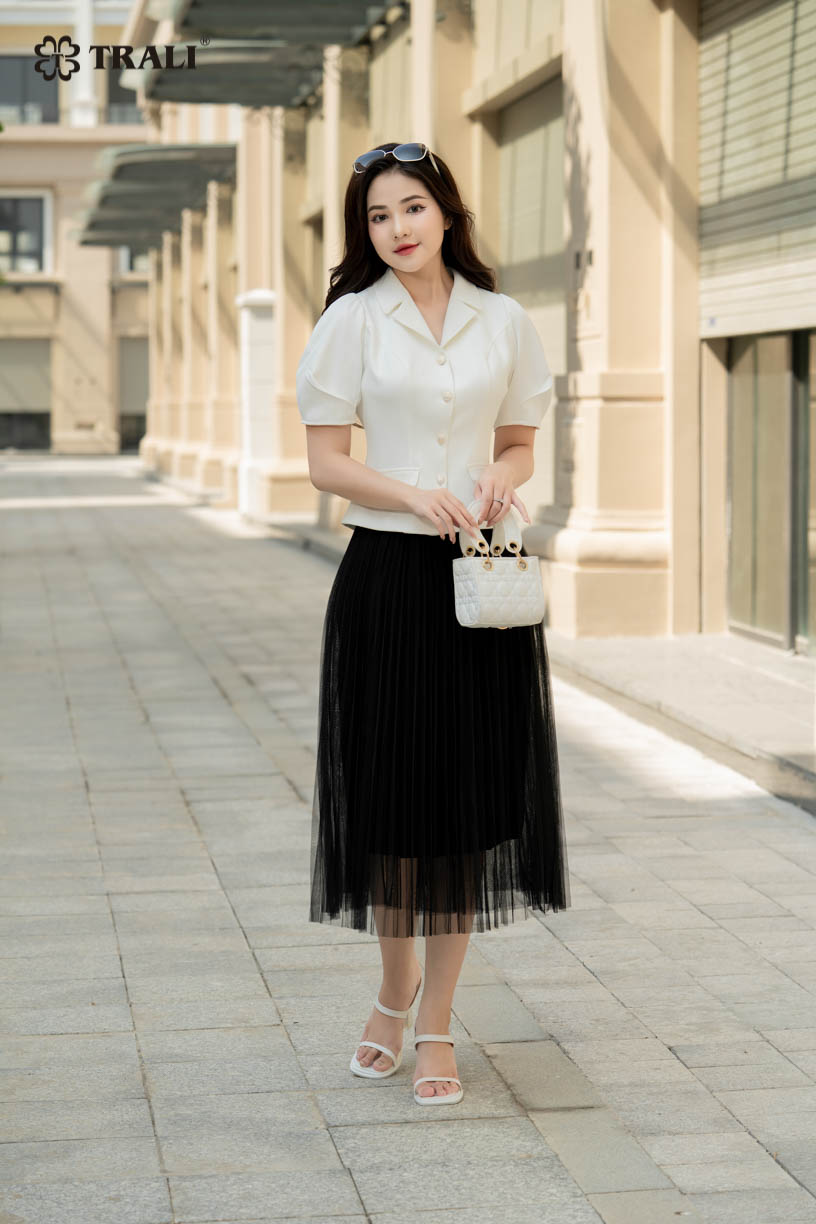 Áo vest nữ trali 23800 màu trắng