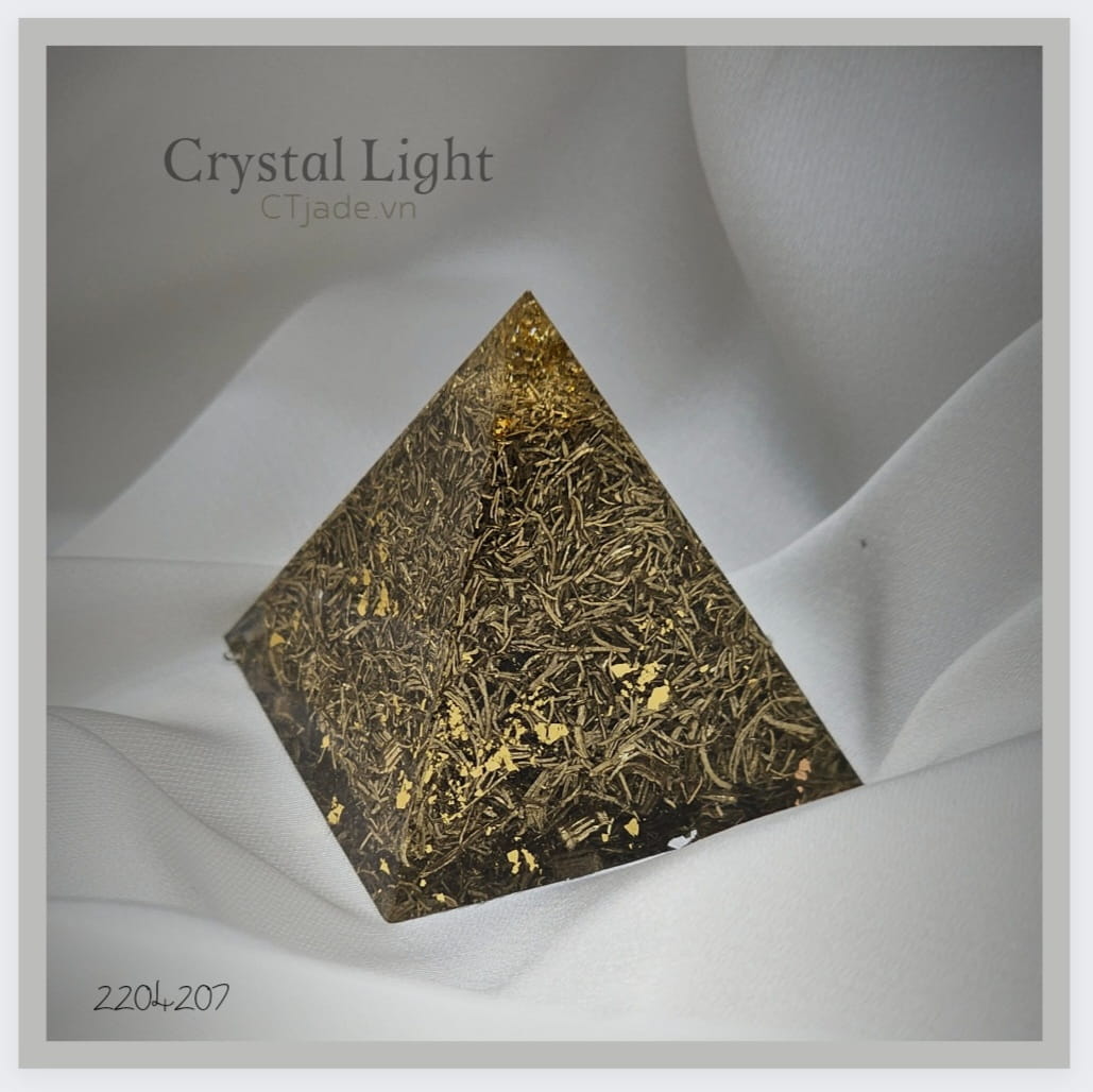 2204207 Kim tự tháp năng lượng mạc đồng 35mm, kim tự tháp resin đổ mạc đồng đặc, Crystal Light